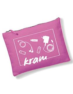 Kram Tasche pink - vielseitig einsetzbar als Schmicktasche, Kulturbeutel von 3Elfen - handbedruckt in Berlin von 3Elfen