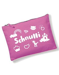 Schnulli pink - kleine Tasche - vielseitig einsetzbar als Schmicktasche, Kulturbeutel von 3Elfen - handbedruckt in Berlin von 3Elfen