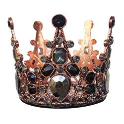 3T-SISTER Helm Krone Crystal Golden Crown mit Schwarzer Spitze für Skihelm Fahrradhelm Motorradhelm Überall wiederverwendbares Klett-Design (B005) von 3T-SISTER