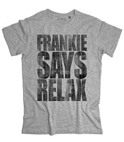 3styler Frankie Says Relax Herren T-Shirt - Funny Music Shirt - Vintage Linie - Bio-Baumwolle 140 g/m², Grau, Large von 3styler