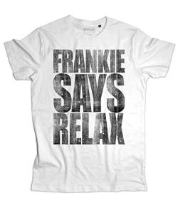 3styler Frankie Says Relax Herren T-Shirt - Funny Music Shirt - Vintage Linie - Bio-Baumwolle 140 g/m², Weiß, Medium von 3styler