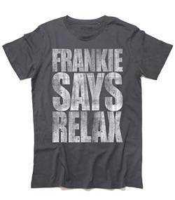 3styler Frankie Says Relax Herren T-Shirt - Funny Music Shirt - Vintage Linie - Bio-Baumwolle 140 g/m², dunkelgrau, XXL von 3styler