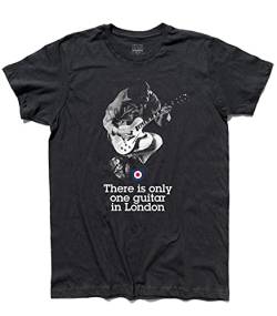 T-Shirt für Herren Pete Townshend The Who - There is Only Guitar in London - Linie Classic - 100% Baumwolle 185 g/m², Schwarz , Large von 3styler