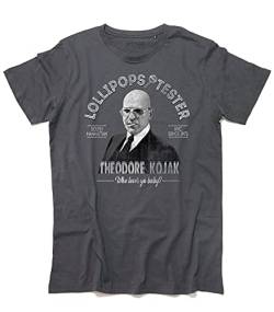 3stylercollection vintage T-Shirt Herren Lieutenant Kojak Lollipops Tester - Dunkelgrau, M von 3stylercollection vintage