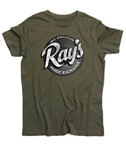 3stylercollection vintage T-Shirt Herren Ray ’S Music Exchange Inspiriert bis Blues Brothers - Grün Kakhi, Large von 3stylercollection vintage