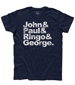 3stylershop Herren T-Shirt Beatles - John, Paul, Ringo & George - Blu, XL von 3stylershop