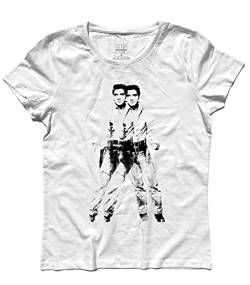 3stylershop T-Shirt Elvis Double Inspiriert Ad Andy Warhol - Weiß, M von 3stylershop