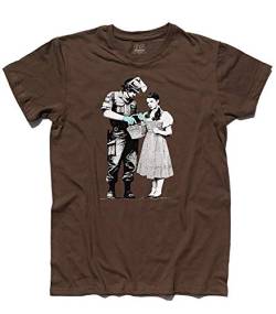 3stylershop T-Shirt Herren Dorothy und die Polizist Inspired Comic Zeichentrick Dame Banksy - Schokolade, L von 3stylershop