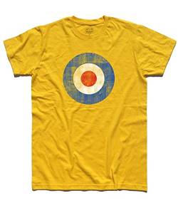 3stylershop T-Shirt Herren Target Mods Vintage - Vespa Stil - Gelb, L von 3stylershop