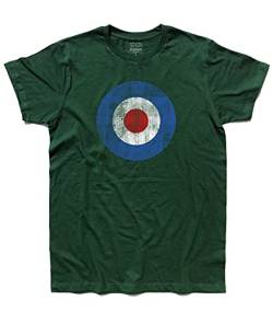 3stylershop T-Shirt Herren Target Mods Vintage - Vespa Stil - Grün Wald, M von 3stylershop