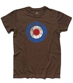 3stylershop T-Shirt Herren Target Mods Vintage - Vespa Stil - Schokolade, XL von 3stylershop