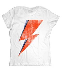 David Bowie T-Shirt für Damen, Motiv: Ziggy Stardust, Weiß, Large von 3stylershop