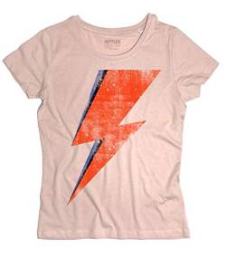 David Bowie T-Shirt für Damen, Rot, inspiriert von Ziggy Stardust, Rosa, Large von 3stylershop
