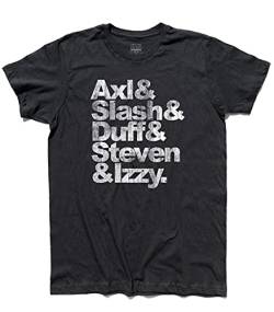 Herren T-Shirt Guns n' Roses Namen - Axl, Slash, Duff, Steven und Izzy von 3stylershop