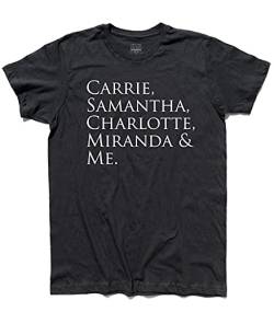 T-Shirt Carrie, Samantha, Charlotte, Miranda & Mich - Bradshaw Neu York Manhattan Trikot (XL, Schwarz) von 3stylershop