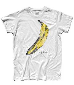 T-Shirt Herren Banane Inspiriert A Andy Warhol und Ai Velvet Underground - Weiß, M von 3stylershop