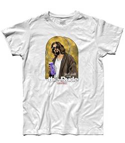 T-Shirt für Herren, Motiv: The Grande Lebowski, Just Call Me The Dude, TU0200708-Bianco-XL, Weiß, TU0200708-Bianco-XL XL von 3stylershop