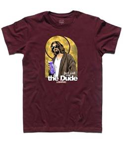 T-Shirt für Herren, Motiv: The Grande Lebowski, Just Call Me The Dude, TU0200708-Bordeaux-XL, Rot, TU0200708-Bordeaux-XL XL von 3stylershop