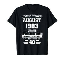 Legenden wurde im August 1983 am 40. Geburtstag Mann geboren T-Shirt von 40 Jahre Geburtstag Party Geschenke