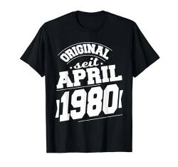 April 1980 Original seit 44 Jahren Mann Frau Geburtstag T-Shirt von 44. Geburtstag 1980 Geburtstagsgeschenk Sprüche