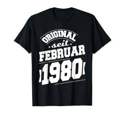 Februar 1980 Original seit 44 Jahren Mann Frau Geburtstag T-Shirt von 44. Geburtstag 1980 Geburtstagsgeschenk Sprüche
