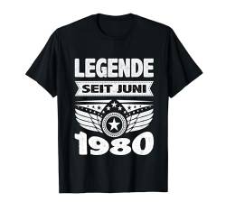 Juni 1980 Legende seit 44 Jahren Mann Frau Geburtstag T-Shirt von 44. Geburtstag 1980 Geburtstagsgeschenk Sprüche