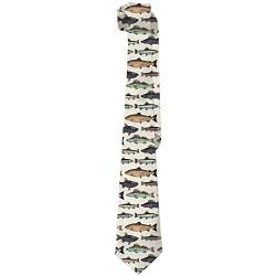 456 Moderne Kravatte Vintage Fische Bunte Fische Meerestiere Krawatte Slim-Fit Krawatten Elegant Slim Tie Für Hochzeit, Hemd, Business von 456