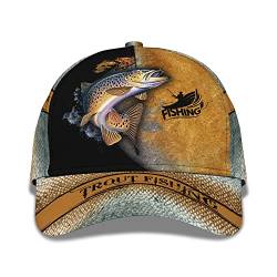 456 Trucker Baseballcap Forellenfischen Fischer Fliegenfischen Fliegenfischen Golf Caps Sport Basecap Original Capatmungsaktive Mütze Für Reisen Tennis Golf von 456