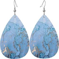 Ohrringe, Blaue Marmorstruktur Blaue Marmorstruktur Earrings Leichte Damen Ohrringe Gedruckte Leder Ohrringe Für Frauen Zubehör Ornament von 456