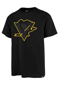 '47 Brand Herren T-Shirt Imprint Echo Tee Pittsburgh Penguins 548677 Jet Black Schwarz, Größe:M von '47
