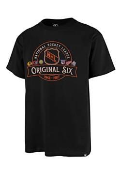 '47 Brand Herren T-Shirt Vintage ORIGINAL SIX Echo Tee 547963 Jet Black Schwarz, Größe:XL von '47