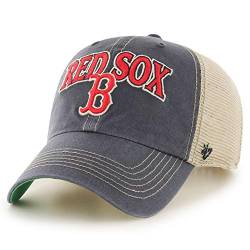 47 Brand MLB Boston Red Sox Clean Up Tuscaloosa Trucker Mesh Cap Snapback Adjustable Hat Navy von 47