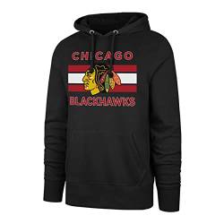 '47 Chicago Blackhawks Stripe Burnside NHL Hoodie Schwarz von 47