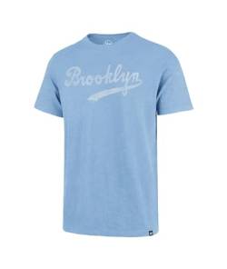 '47 Los Angeles Dodgers Herren Damen Cooperstown Grid Wordmark Scrum Tee Erwachsene Carolina Blau T-Shirt, Blau (Carolina Blue), L von 47