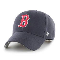 '47 MLB Boston Red Sox MVP Unisex-Baseballkappe, Verstellbar, Hochwertiges Design und Verarbeitung, Red Logo, Navy Blue von '47