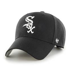 '47 MLB Chicago White Sox MVP Unisex-Baseballkappe, Verstellbar, Hochwertiges Design und Verarbeitung, White Logo, Black von '47