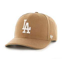 '47 MLB Los Angeles Dodgers Cold Zone MVP DP Unisex-Baseballkappe, Verstellbar, Hochwertiges Design, White Logo, Camel von '47