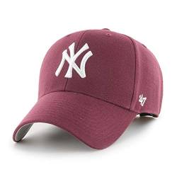 '47 MLB New York Yankees MVP Unisex-Baseballkappe, Verstellbar, Hochwertiges Design und Verarbeitung, White Logo, Dark Maroon von '47