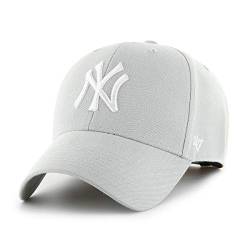 '47 MLB New York Yankees MVP Unisex-Baseballkappe, Verstellbar, Hochwertiges Design und Verarbeitung, White Logo, Light Grey von '47