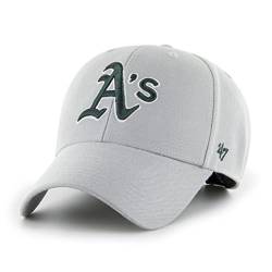 '47 MLB Oakland Athletics MVP Unisex-Baseballkappe, Verstellbar, Hochwertiges Design und Verarbeitung, Dark Green Logo, Grey von '47