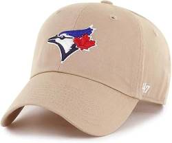 '47 Toronto Blue Jays Herren Damen Mütze mit verstellbarem Riemchen, Khakifarbenes Logo, Khaki, Einheitsgr��e von 47