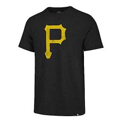 MLB Herren Distressed Imprint Match Team Color Primary Logo Word Mark T-Shirt, Pittsburgh Pirates schwarz, XL von '47