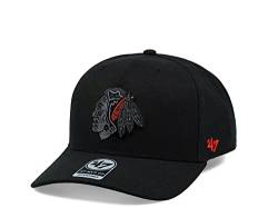 47brand Chicago Blackhawks Color Detail Black and Red Classic DP Snapback Cap von 47brand
