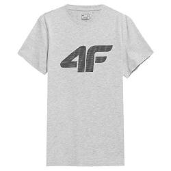 4F Herren T-Shirt M537 Tshirt, Grau (Cold Light Grey Melange), XXL von 4F