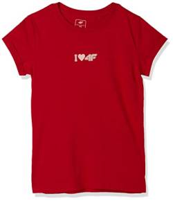 4F Mädchen Girl's T-Shirt Jtsd005 Tshirt, Rot, 164 cm von 4F