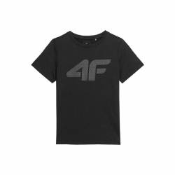 Kurzarm-T-Shirt für Kinder 4F Melange Schwarz - 14-15 Jahre von 4F