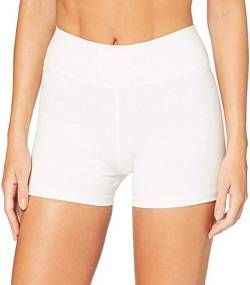 4How Damen Kurze Sporthose Baumwolle Sportshorts Fitness Yoga Shorts Nahtlose Tanzshorts Hotpants S Hellweiß von 4How