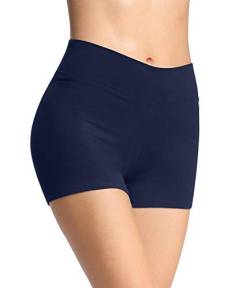 4How Damen Shorts Sommer Unterrock kurz eng Sport Shorts Sporthose Radlerhose Fitness Pole Yoga Shorts Tanzen Hotpants Volleyball Shorts Blau M von 4How