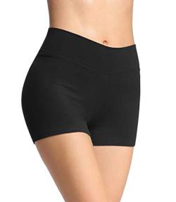 4How Damen Tights Shorts Sport Kurze Hosen Radlerhose Laufshorts Fitness Yoga Tanzen Shorts Sportshorts Hotpants Sommer Unterrock Kleid Schwarz L von 4How