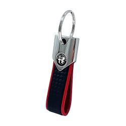 Schlüsselanhänger Elite Alfisti, Carbon Rot mit Alfa Black Logo von 4R Quattroerre.it